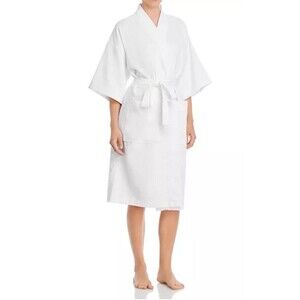 Frette Cotton White Bath Robe Terry Cloth Pockets Bathrobe Shawl Size Large